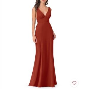 Azazie Christiana in rust. Size A10. Never worn or altered.